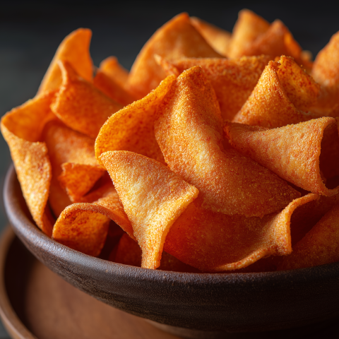 Cheesy Corn Puff Chips in Bowl