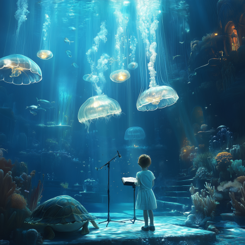 Child Sings with Jellyfish Choir