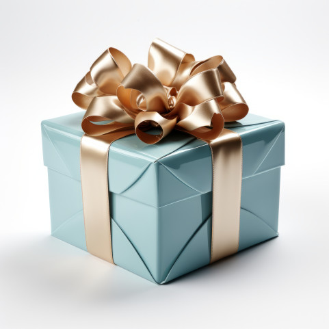 Christmas present with bow isolated on white background