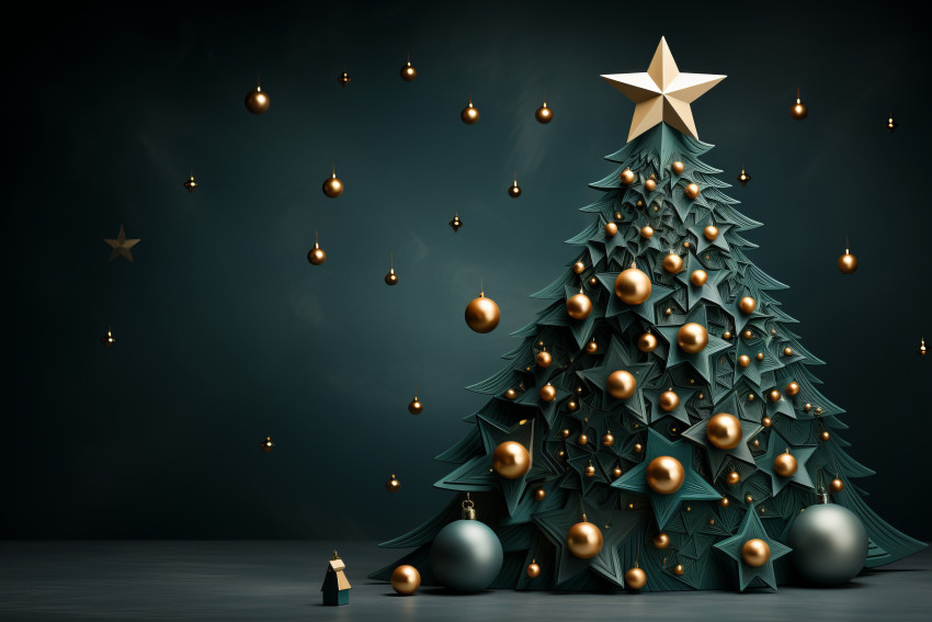 Christmas tree in wallpaper