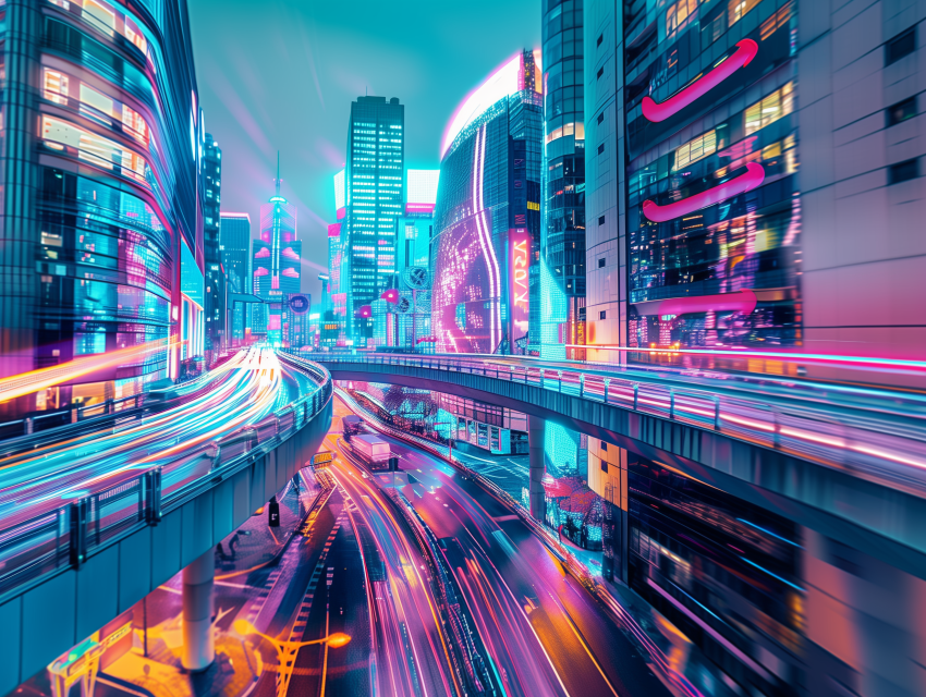 Cityscape with Smart Infrastructure