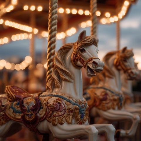 Classic Carousel Horse at Twilight