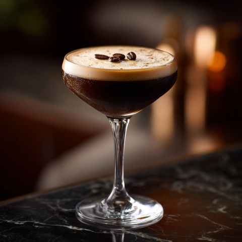Classic Espresso Martini with Coffee Beans