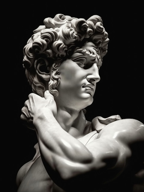 Detailed Marble Statue of David