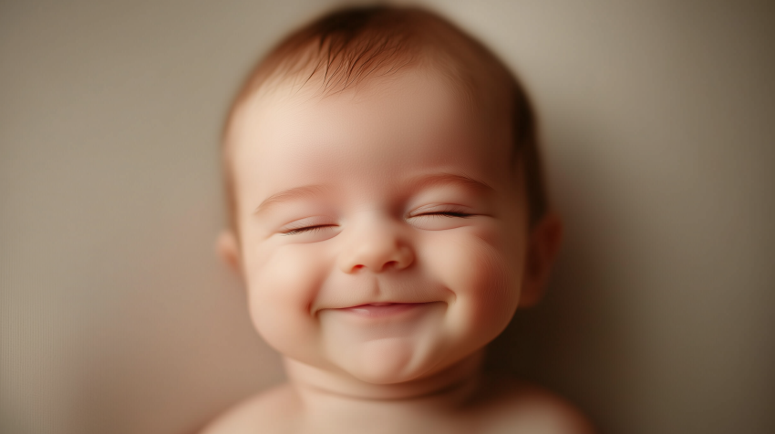 Close-up of a Smiling Baby's Face