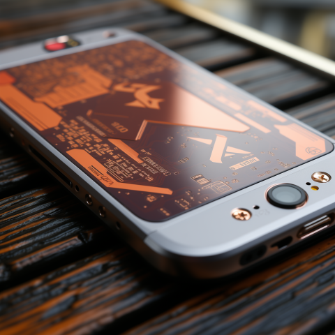 Close-Up of Futuristic Smartphone Back Panel