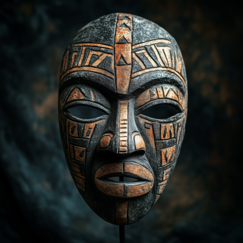 Close-Up of Traditional Tribal Mask