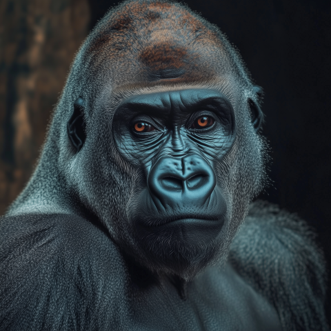 Close-Up Portrait of Intense Gorilla