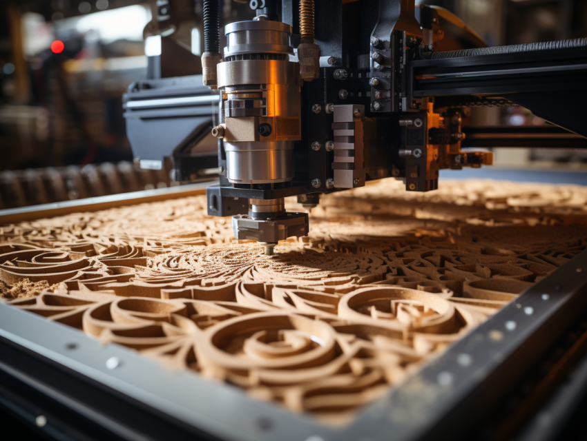 CNC Router Carving Intricate Wood Design