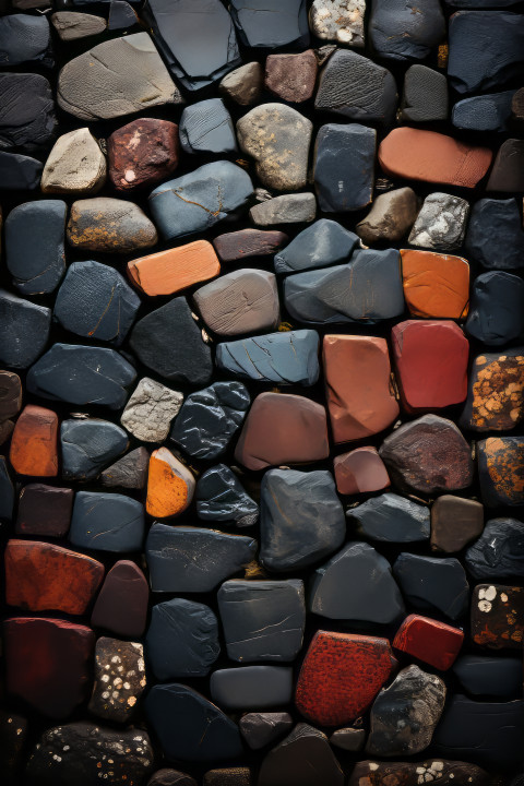 Cobblestone brick road background
