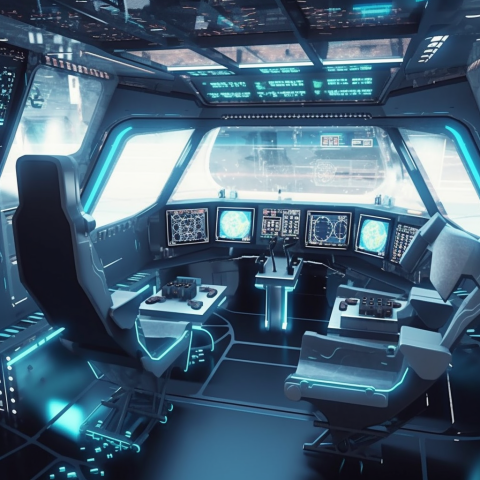 Futuristic Airplane Cockpit Design
