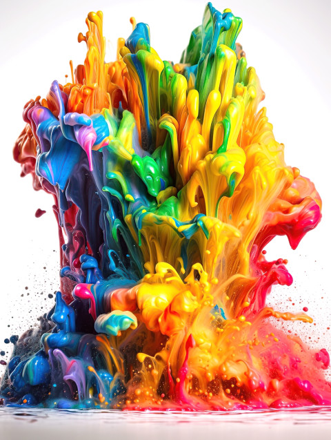 Vibrant Colorful Paint Explosion