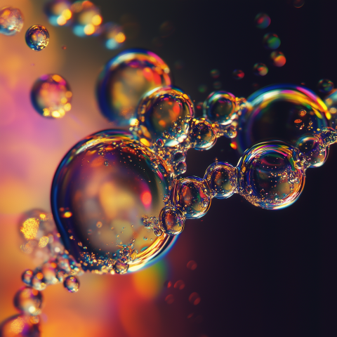 Colorful Abstract Soap Bubbles Close-Up