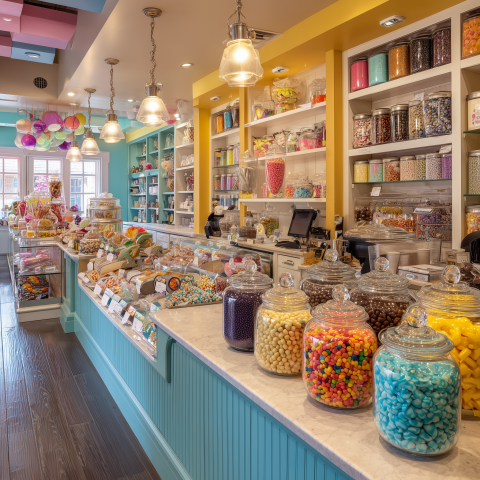 Colorful Candy Store Interior