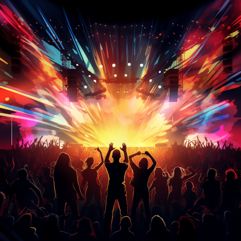 Colorful Concert Scene