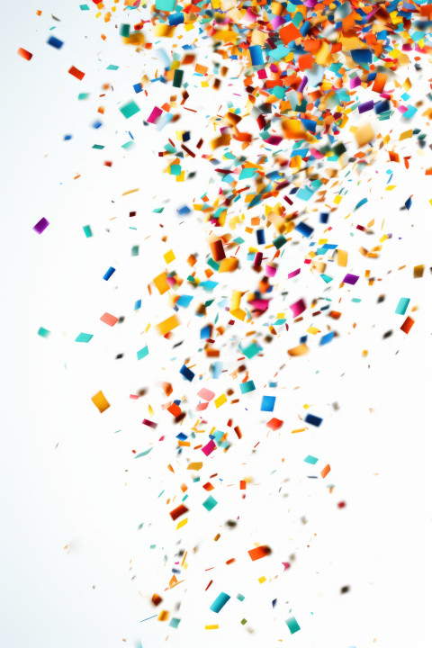 Colorful falling confetti