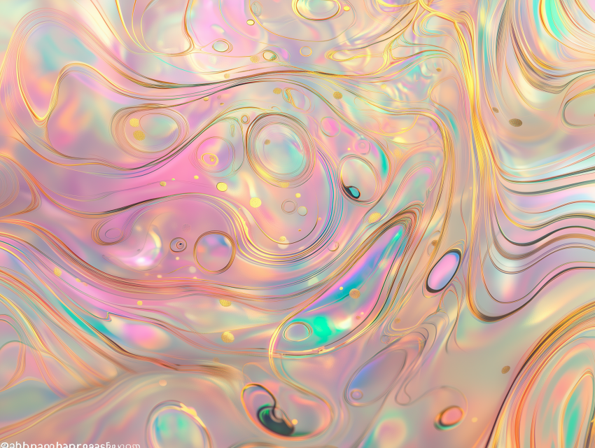 Colorful Iridescent Abstract Fluid Swirls