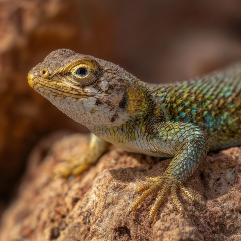 Colorful Lizard on Rocky Surface