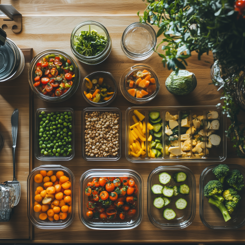 Colorful Meal Prep with Fresh Vegetables