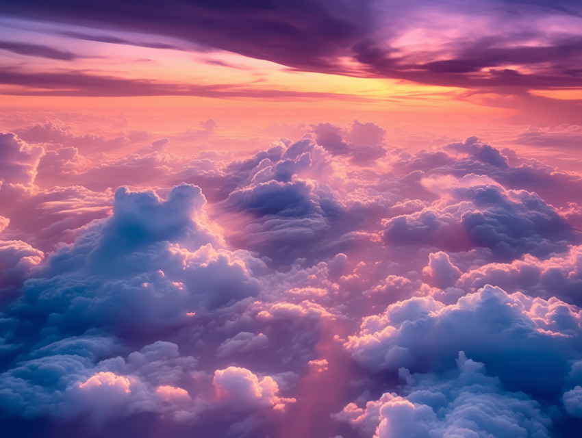 Colorful pink and purple clouds at sunset