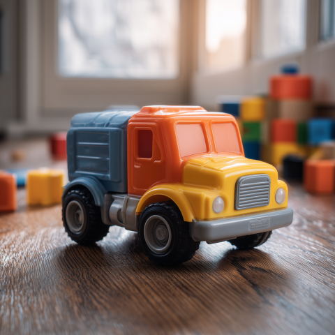 Colorful Plastic Toy Truck Indoors