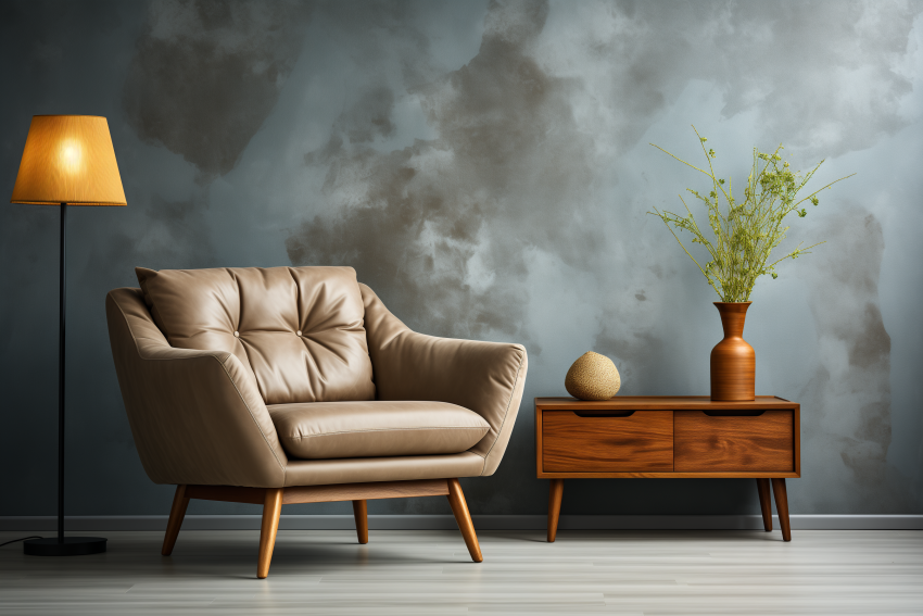 Cozy Living Room with Tufted Armchair