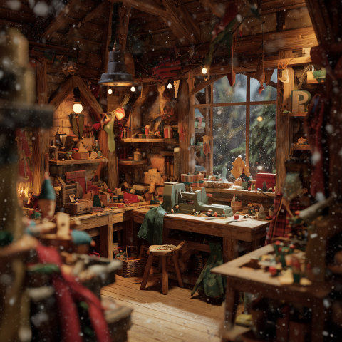 Cozy Santa’s Workshop Filled With Toys