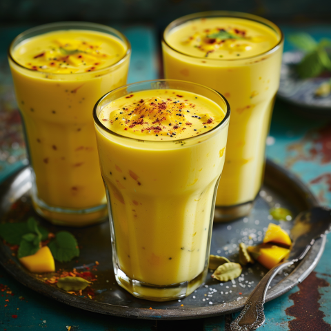 Creamy Lassi with Cardamom Garnish