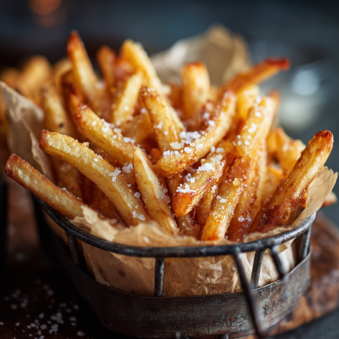 Crispy Golden French Fries with Sea Salt