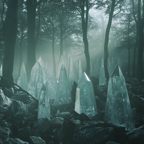 Crystal Formations in a Mysterious Forest
