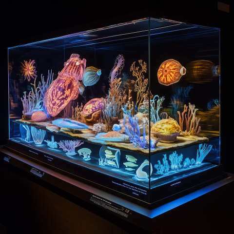 Bioluminescent Sea Life in Museum Display