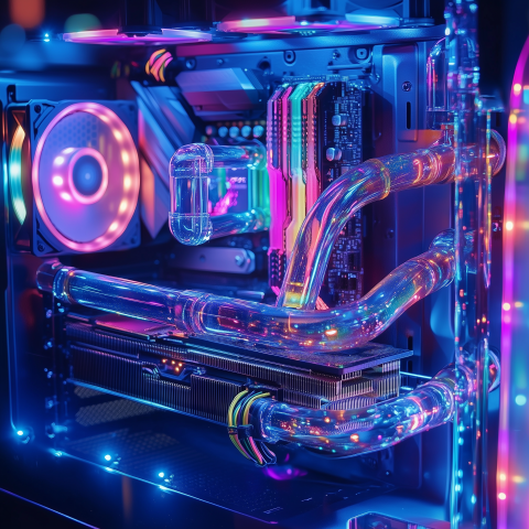 Custom Gaming PC With RGB Liquid Cooling