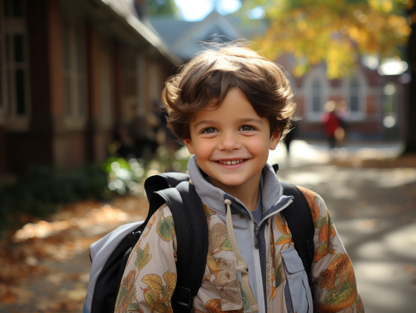 Cute boy elementary student