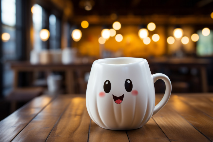 Cute coffee mug shaped like a ghost