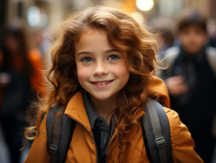 Cute girl elementary student