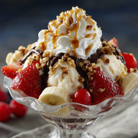Deluxe Banana Split Ice Cream Sundae