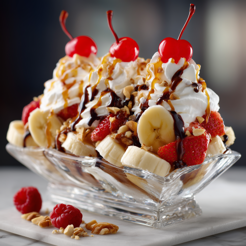 Decadent Banana Split Ice Cream