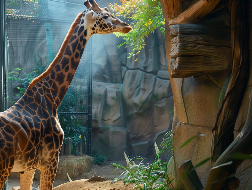 Giraffe at zoo