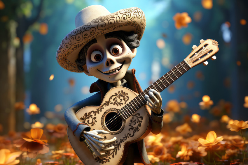 Dia de los muertos mariachi player