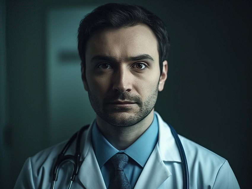 Male Doctor In White Coat With Stethoscope
