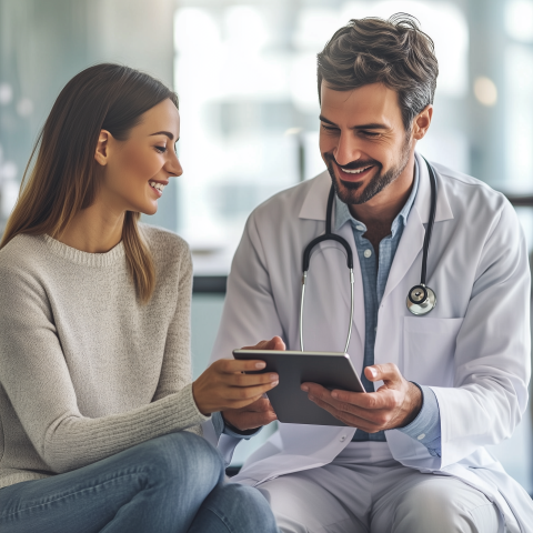 Doctor and Patient Smiling During Consultation