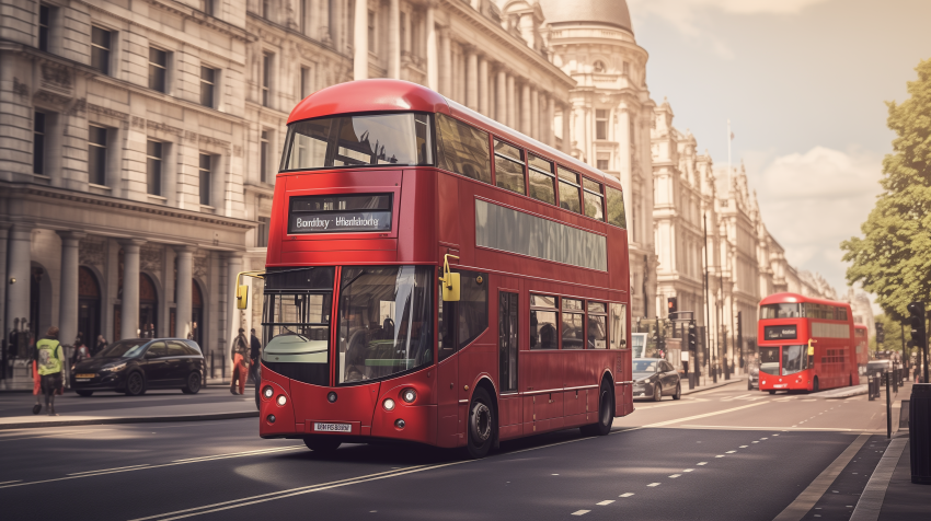 Double Decker Bus in Urban Jungle