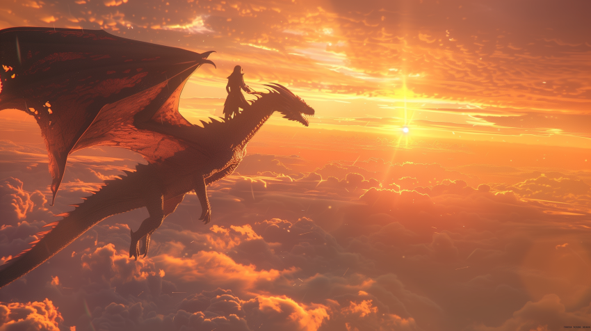Dragon Rider at Sunrise