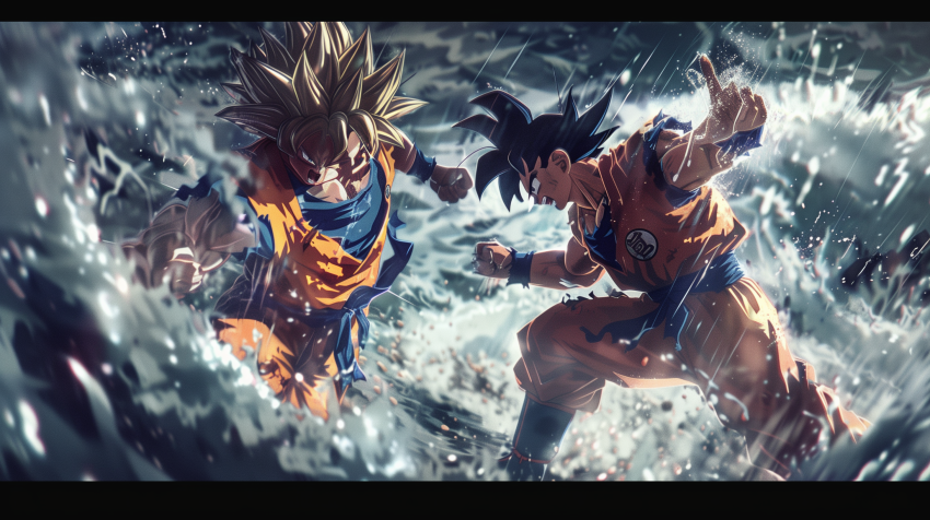 Dynamic Scenes of Anime Warriors in Action
