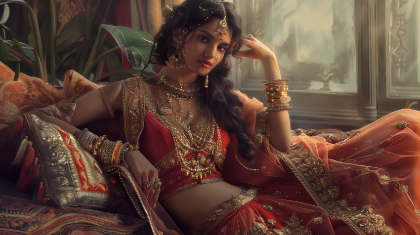 Edwardian Maharani in Vintage Attire
