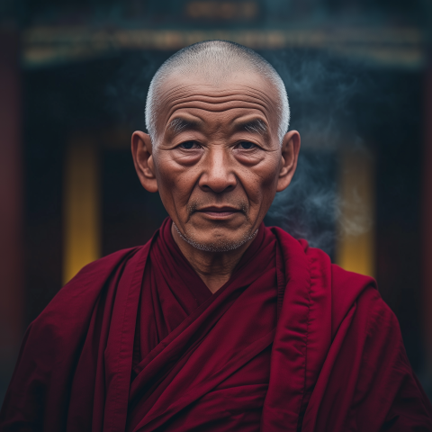 Elder Monk in Deep Contemplation