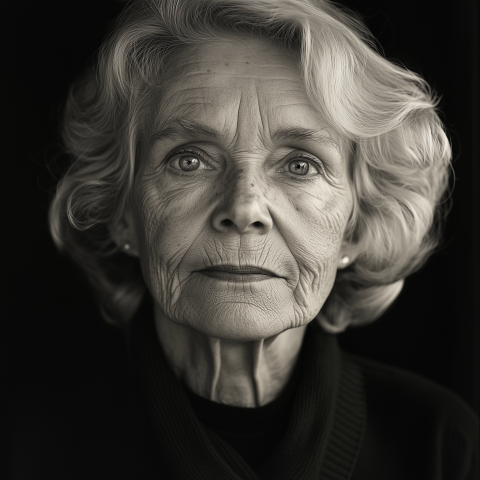 Elderly Woman Portrait with Poised Expression
