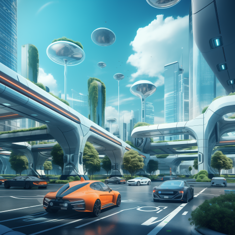 Electric Charging Stations in Sci Fi Cities