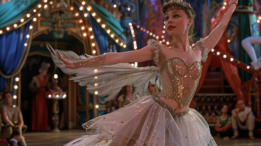 Elegant Acrobat Performing on Stage