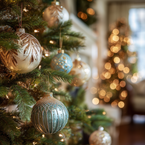 Elegant Christmas Tree with Ornaments